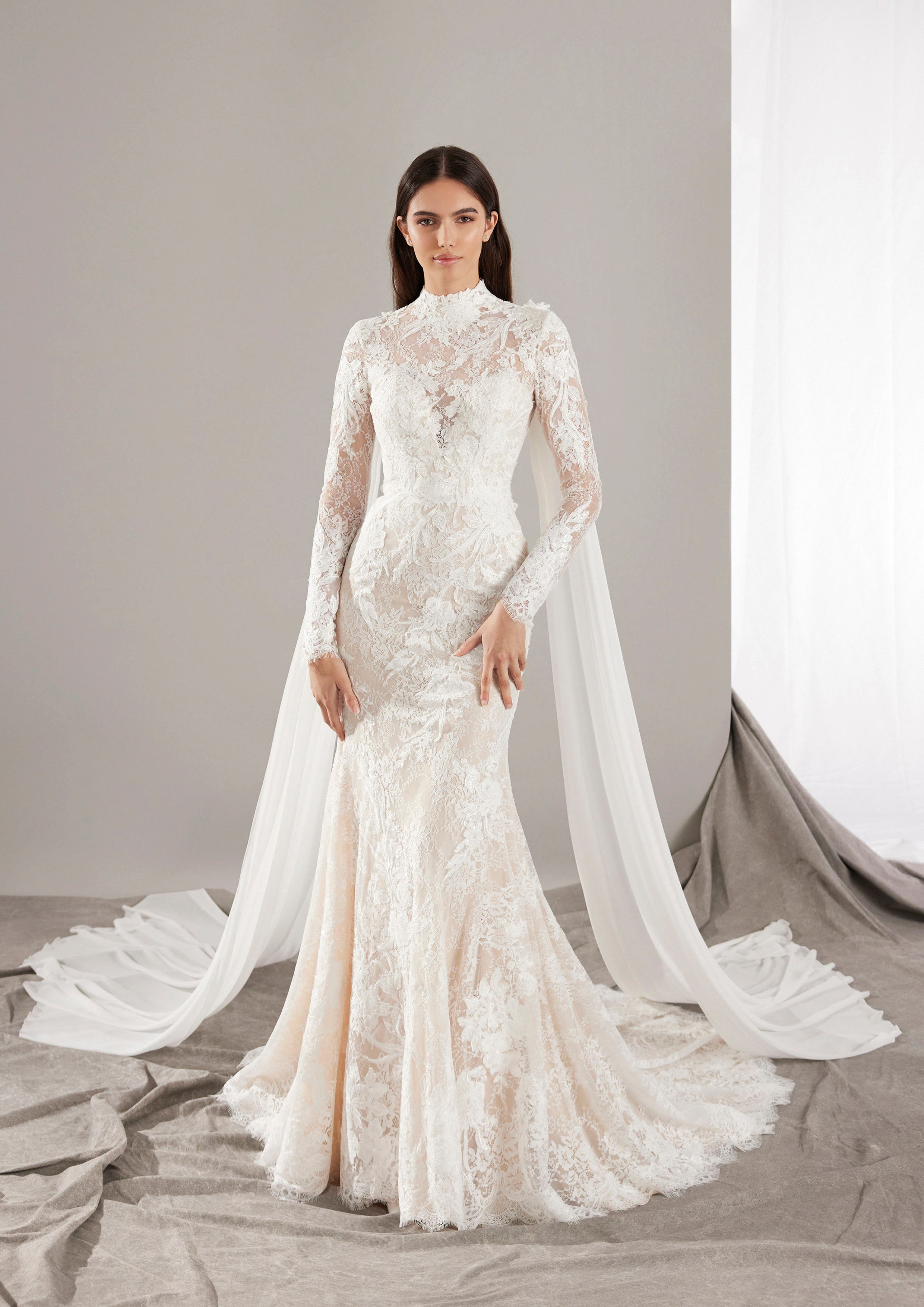 turtleneck wedding dress Evan Dress main image 1