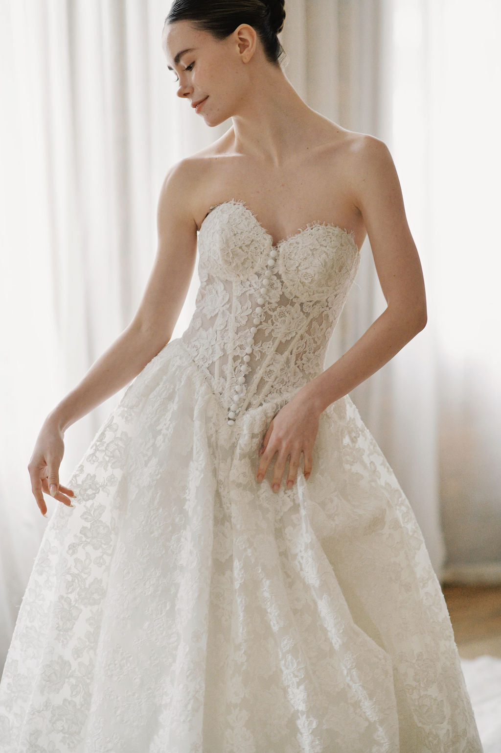 Basque Waist Wedding Dresses in Toronto | Camellia Wedding Gown