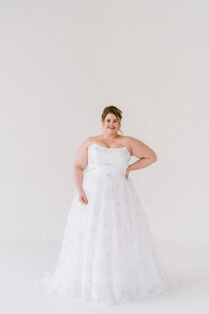 Curve Couture Blue Willow a-line wedding dress 1 available at toronto bridal shop camellia wedding gown