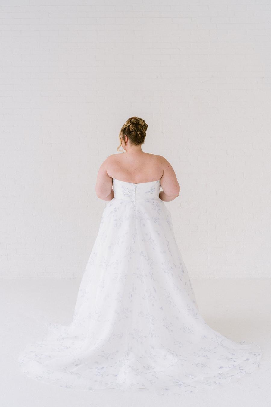 Curve Couture Blue Willow a-line wedding dress 2 available at toronto bridal shop camellia wedding gown