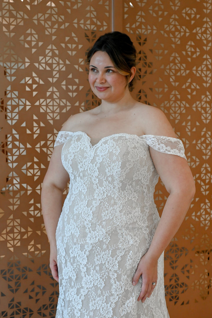 Curve Couture La Plata fit and flare wedding dress 2 - Camellia Wedding Gown Toronto