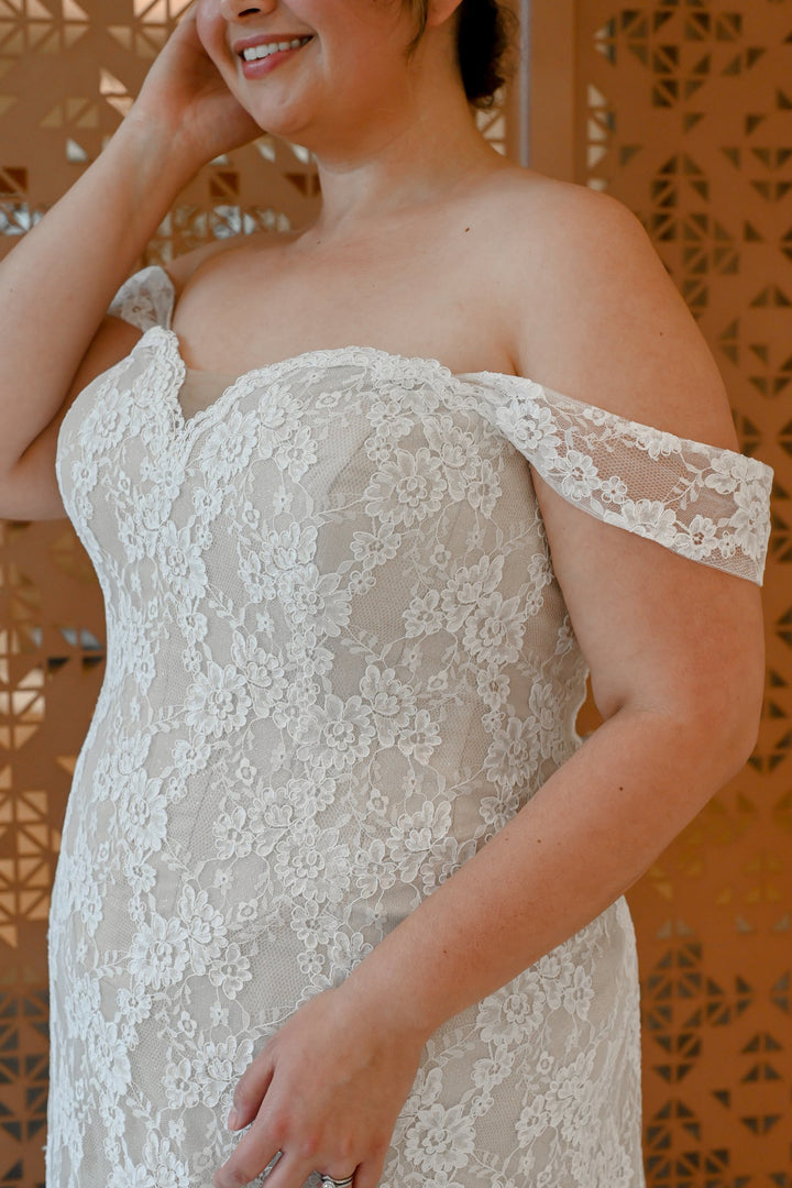 Curve Couture La Plata fit and flare wedding dress 4 - Camellia Wedding Gown Toronto