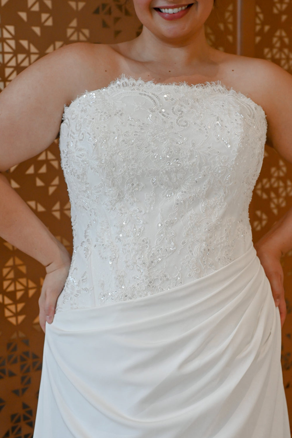 Curve Couture Lisbon fit and flare wedding dress 2 - Camellia Wedding Gown Toronto