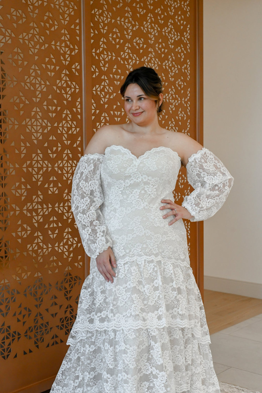 Curve Couture London a-line wedding dress 2 - Camellia Wedding Gown Toronto