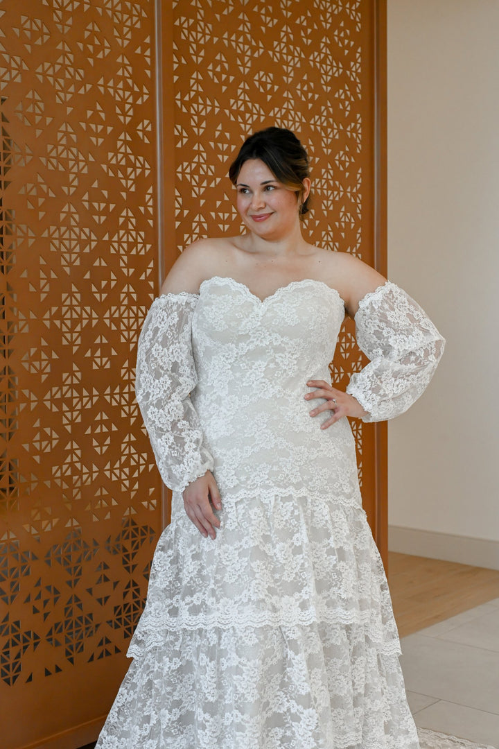 Curve Couture London a-line wedding dress 2 - Camellia Wedding Gown Toronto