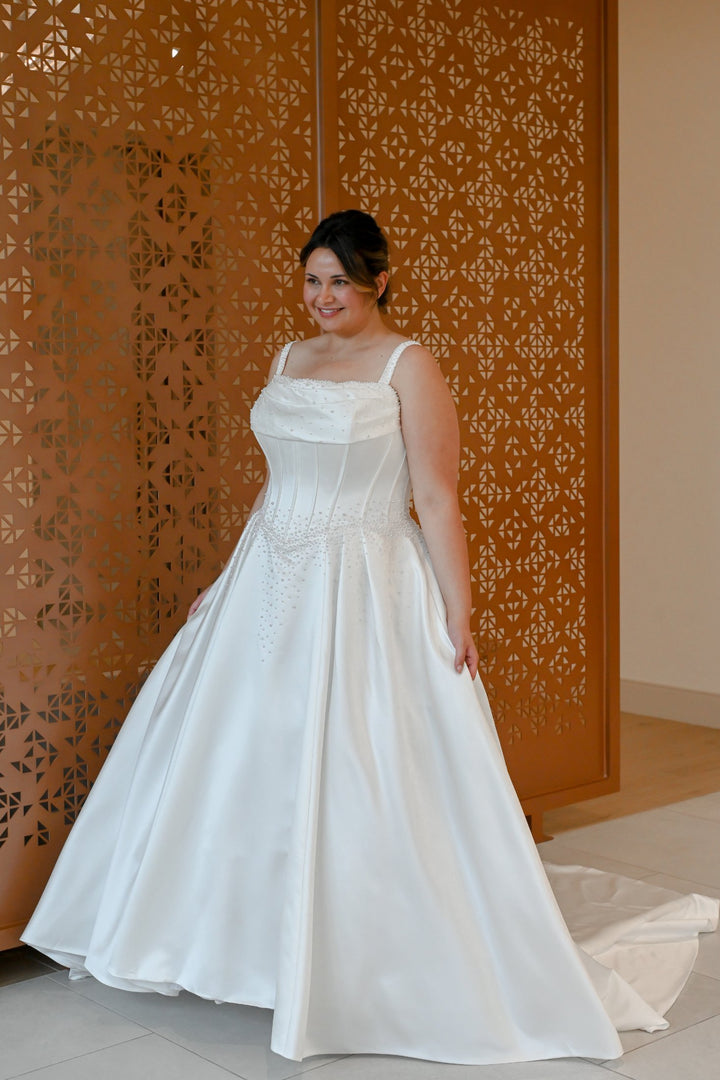 Curve Couture Lourdes a-line wedding dress 2 - Camellia Wedding Gown Toronto