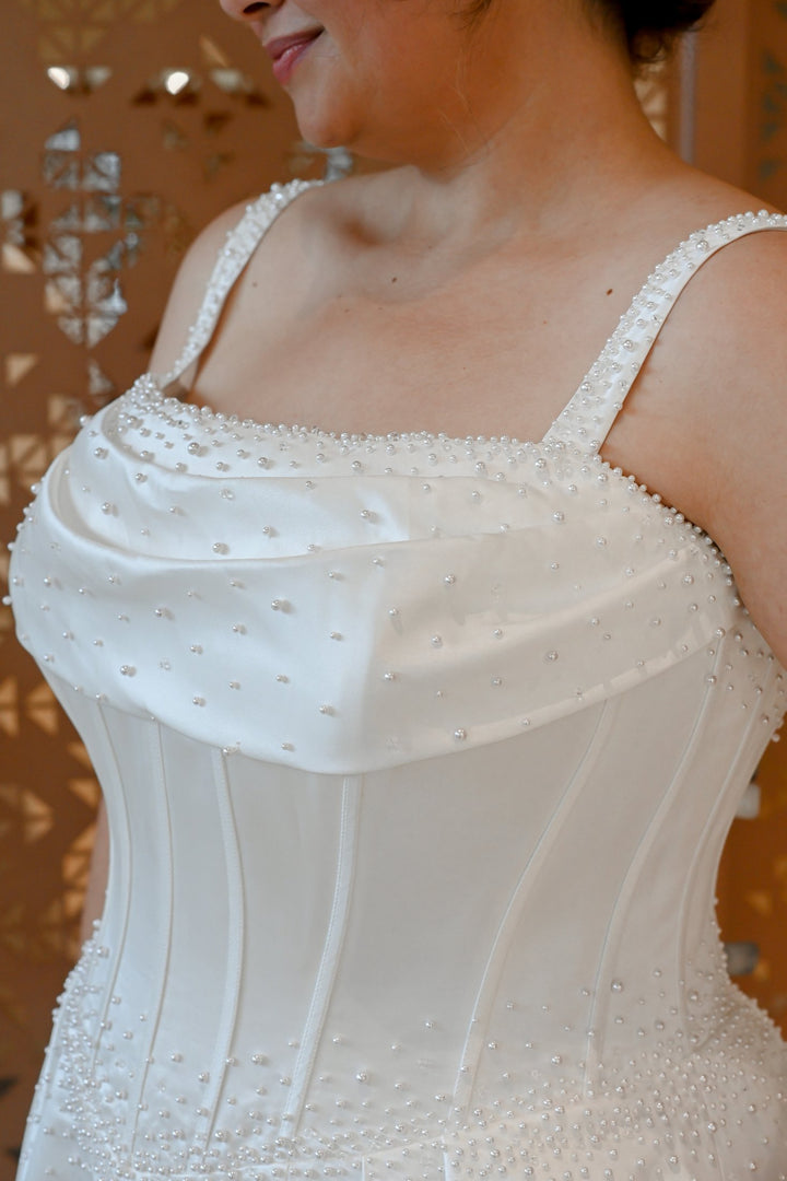 Curve Couture Lourdes a-line wedding dress 5 - Camellia Wedding Gown Toronto