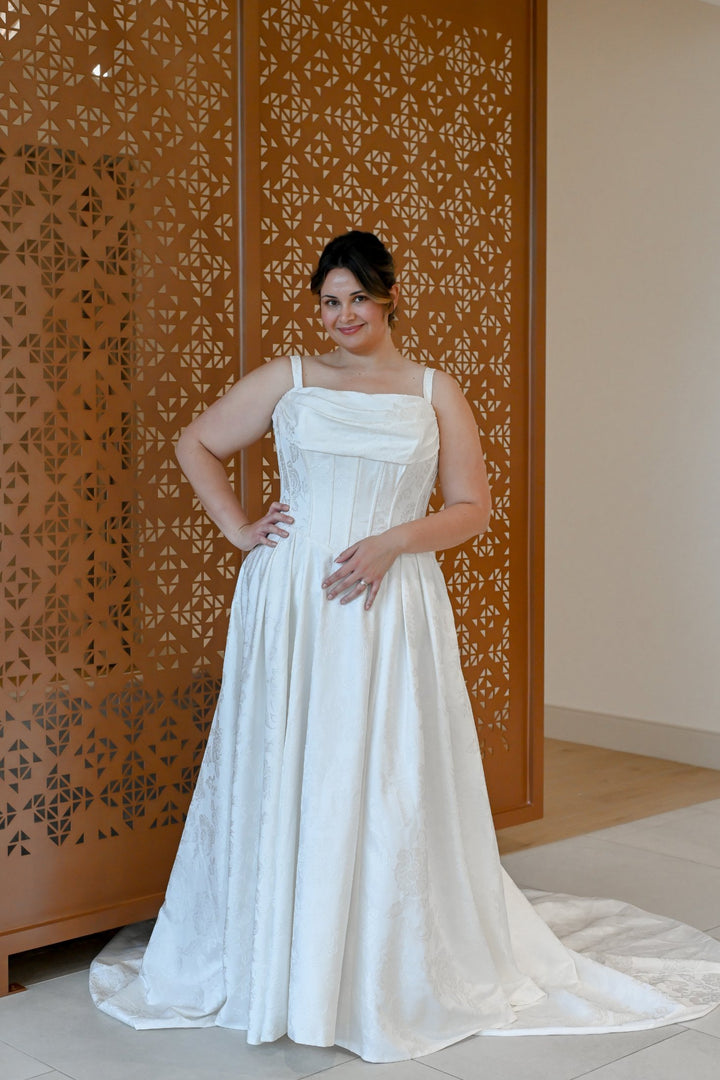 Curve Couture Taytum Jacquard ball gown wedding dress 1 - Camellia Wedding Gown Toronto