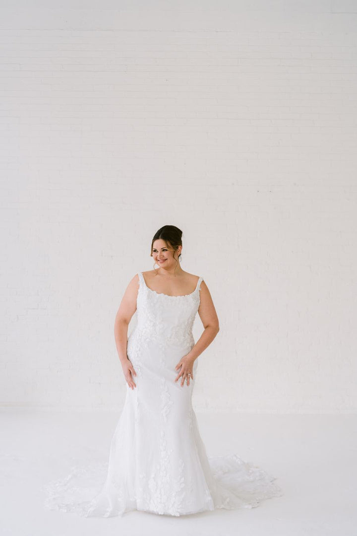 Curve Couture Valentino fit and flare wedding dress 1 - Camellia Wedding Gown Toronto