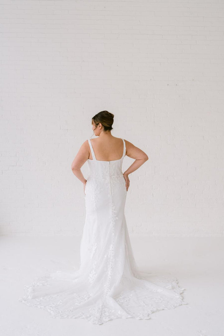 Curve Couture Valentino fit and flare wedding dress 2 - Camellia Wedding Gown Toronto