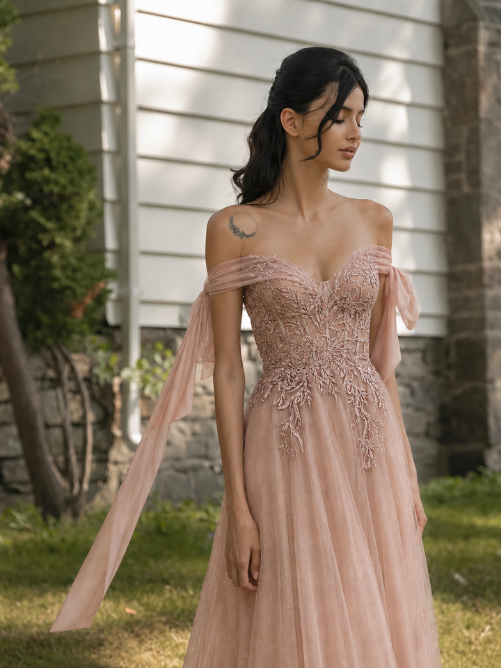 Magnolia White CB025 Blush color Prom Dress Evening Dress