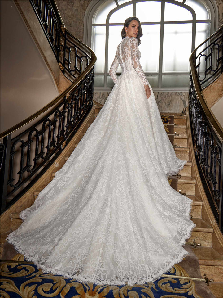 Pronovias Bithynia princess lace wedding dress, image 2