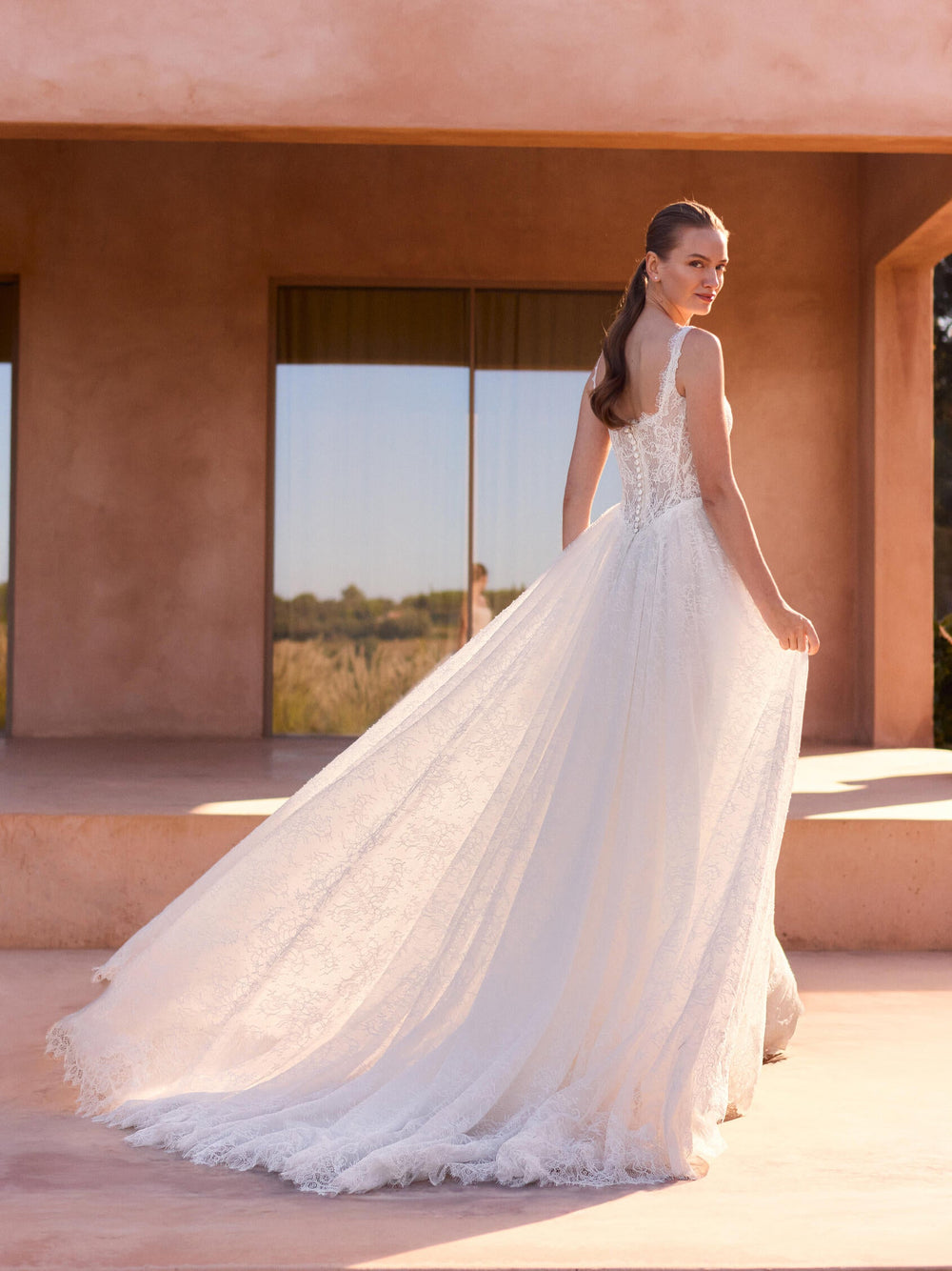 Pronovias Byada A-line lace wedding dress, image 2