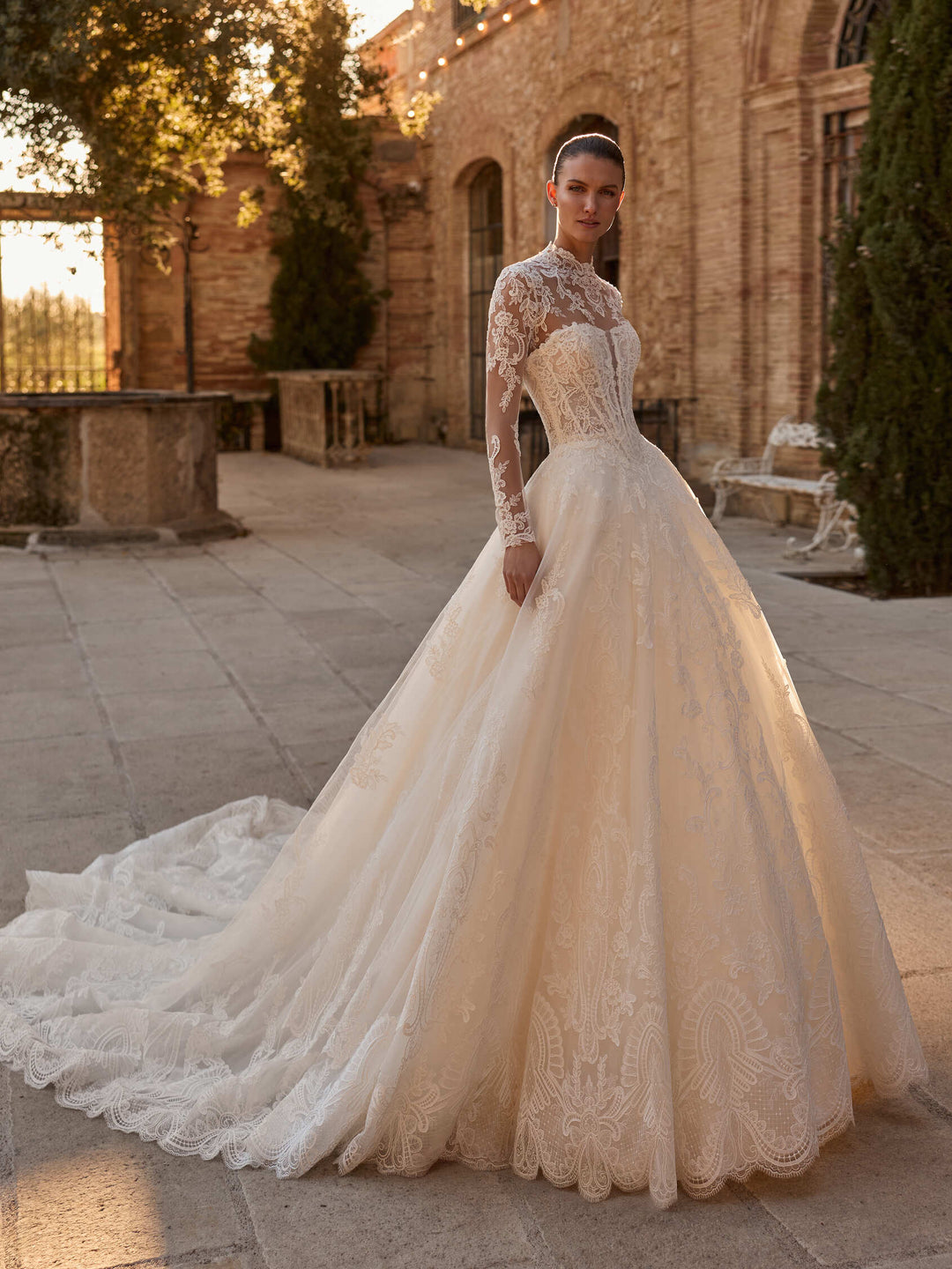 Pronovias Privée Zarland strapless princess tulle wedding dress, image 1