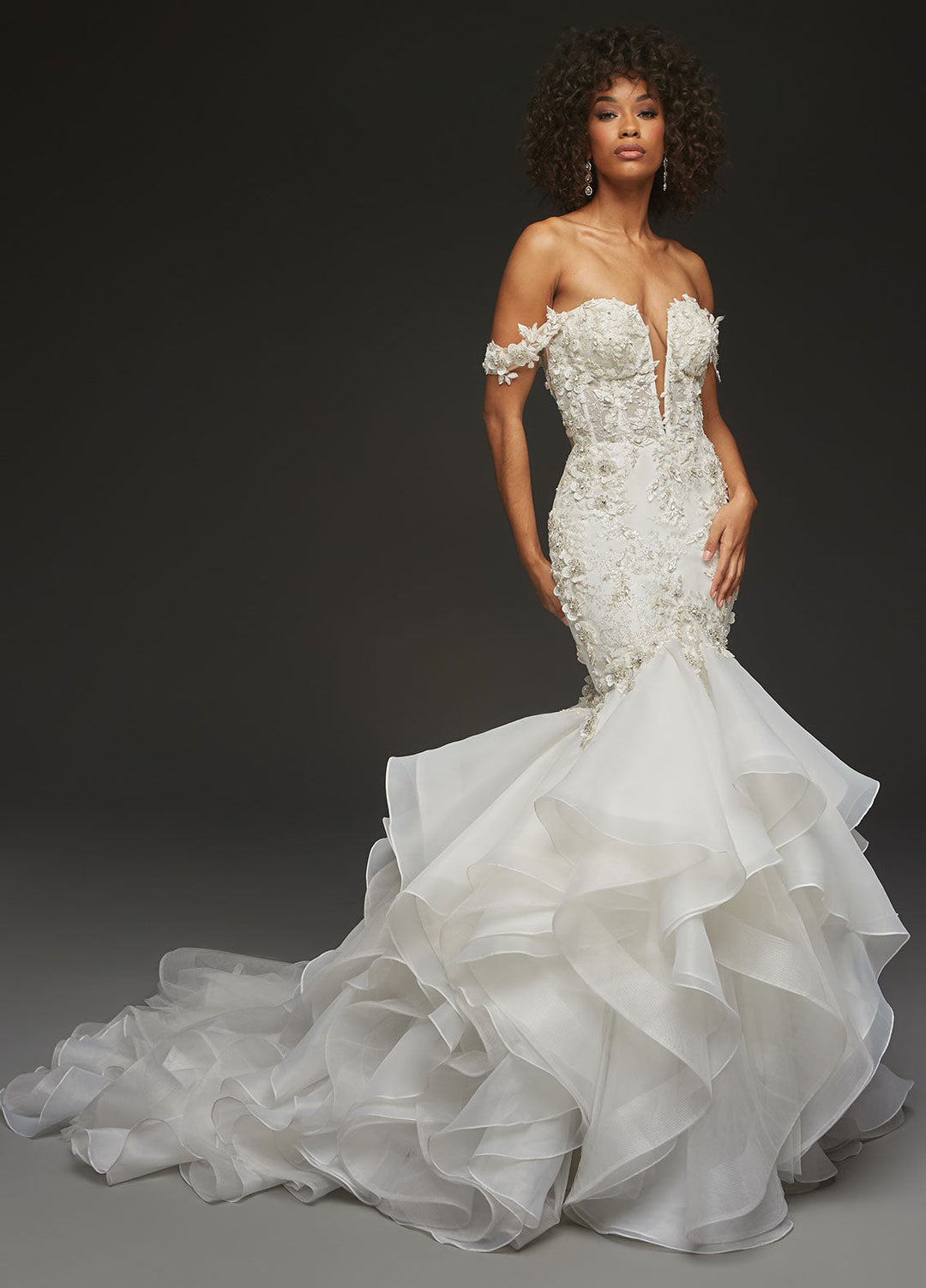 Ashley Justin Amayd 11122 sample sale mermaid wedding dress front view