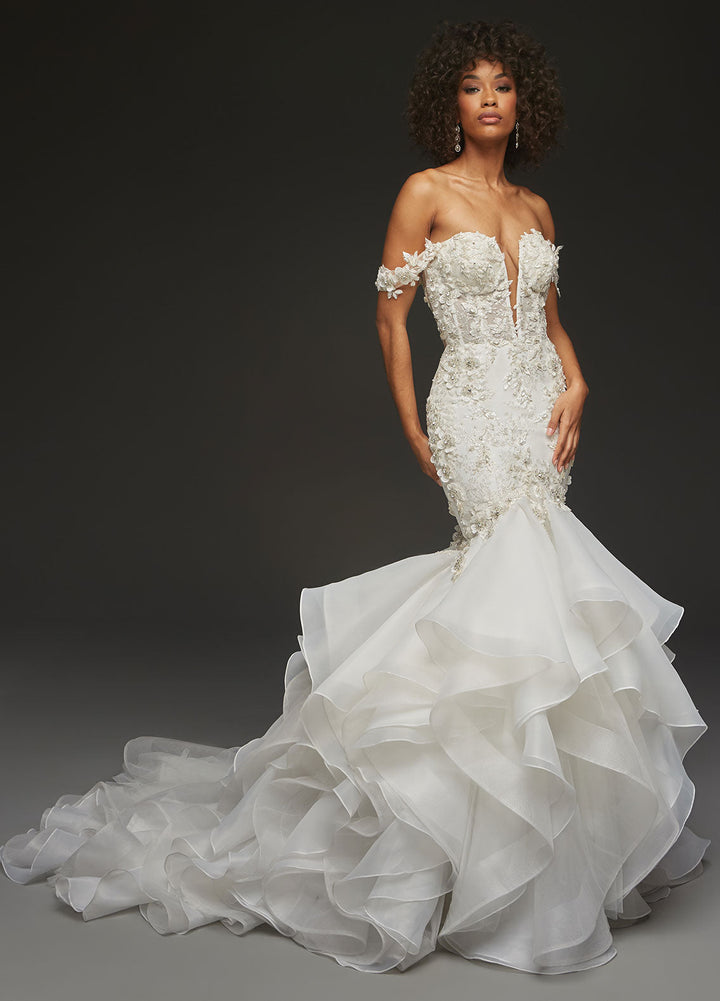 Ashley Justin Amayd 11122 sample sale mermaid wedding dress front view