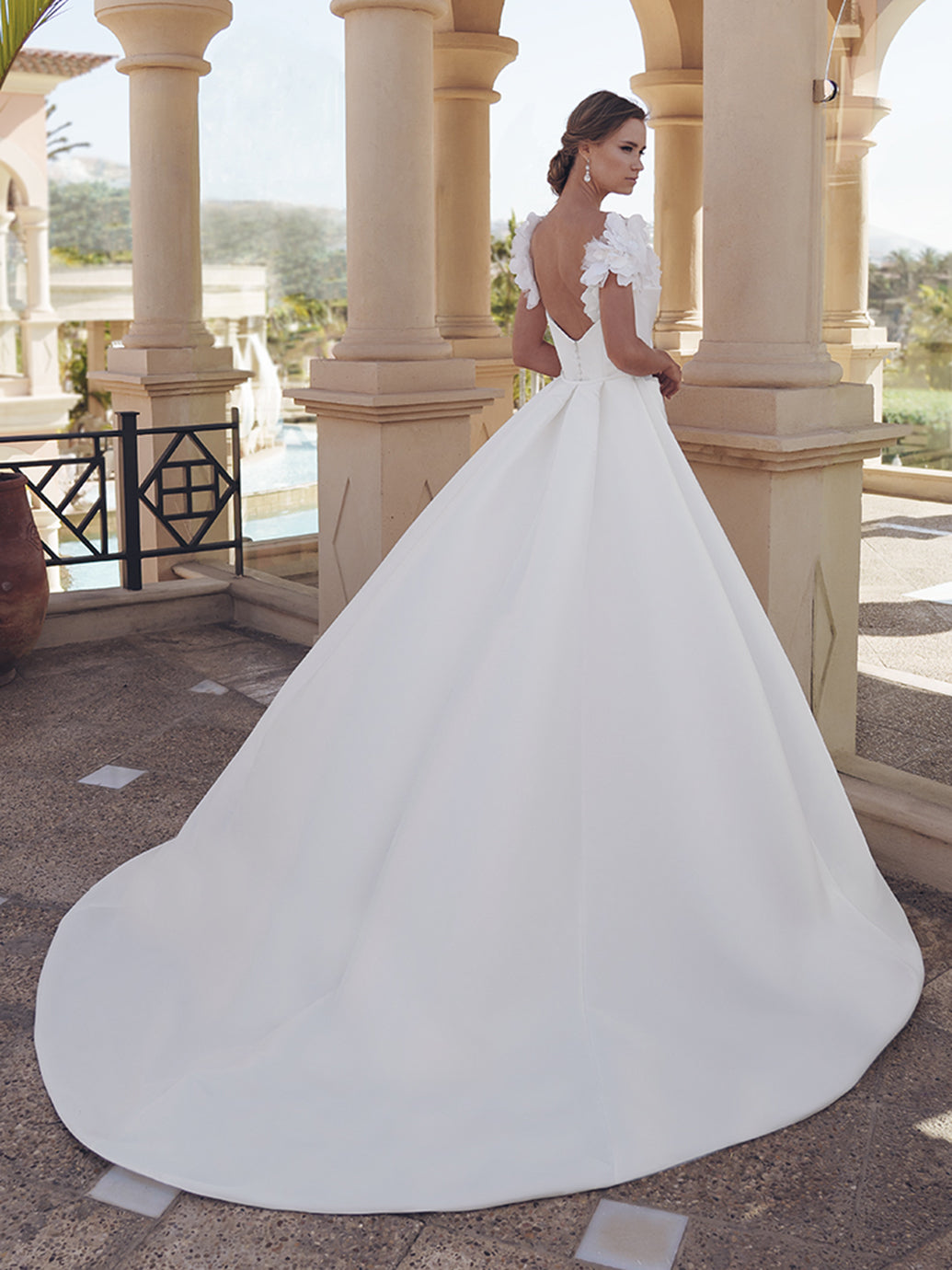 Blue by Enzoani Stella fitted wedding dress with overskirt view