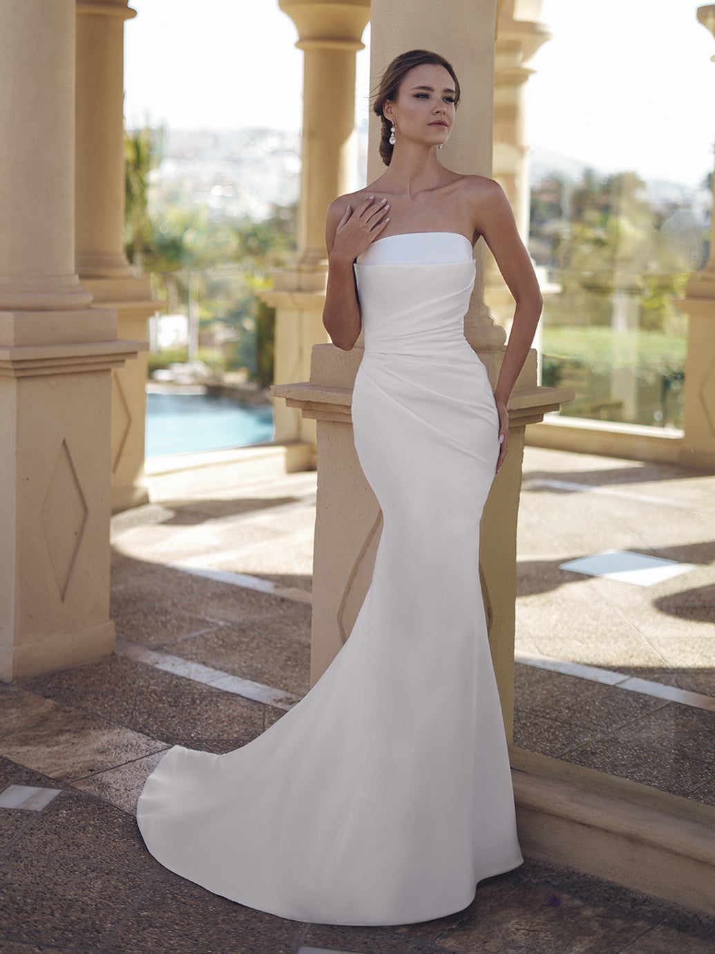 Blue by Enzoani Stella fitted wedding dress front view