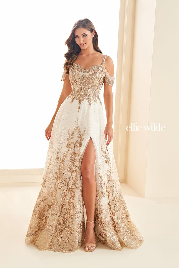 Ellie Wilde Prom 00 / Ivory/Gold Ellie Wilde: EW36220