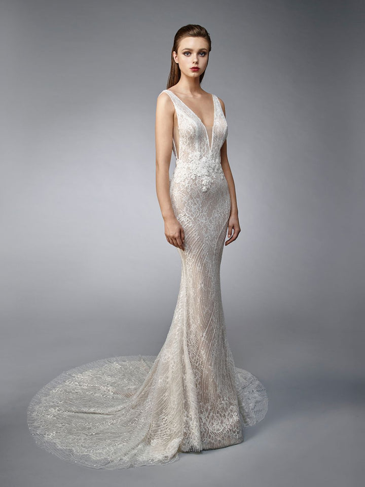 Enzoani Nicky sample sale fitted wedding dress front view