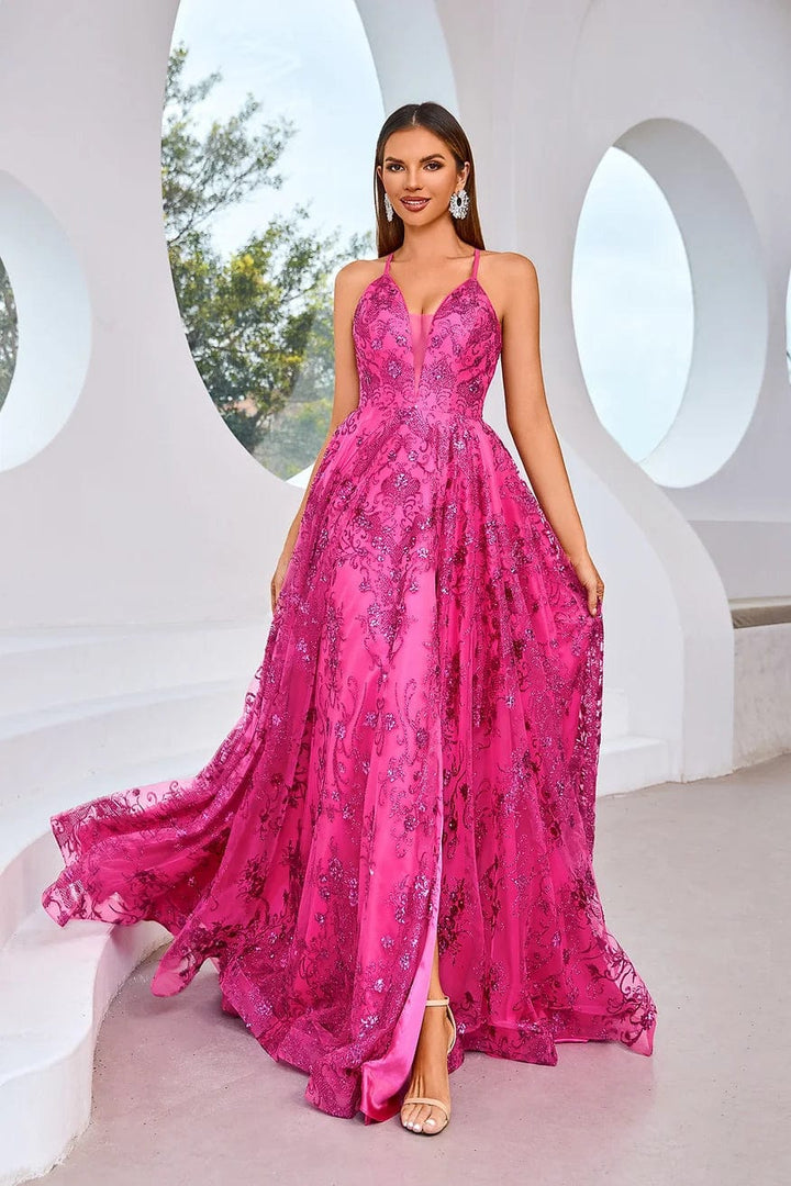 Jadore Evening Dress 2 / Bright Pink Jadore: J25021