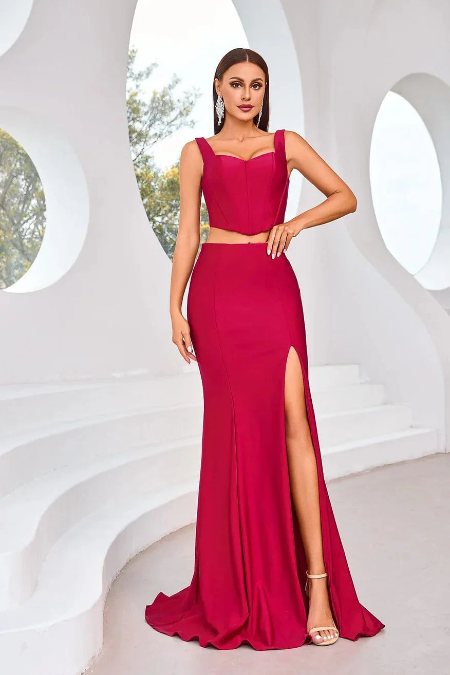 Jadore Evening Dress 2 / Maroon Jadore: J25026