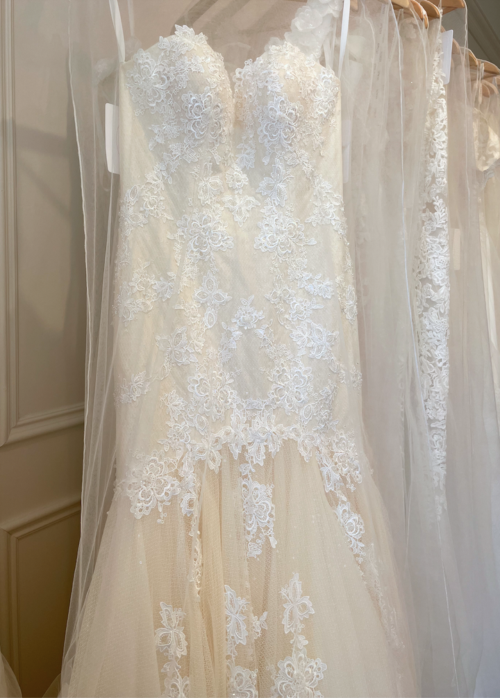 Magnolia Couture MT0568 sample sale fitted wedding dress front detailed view