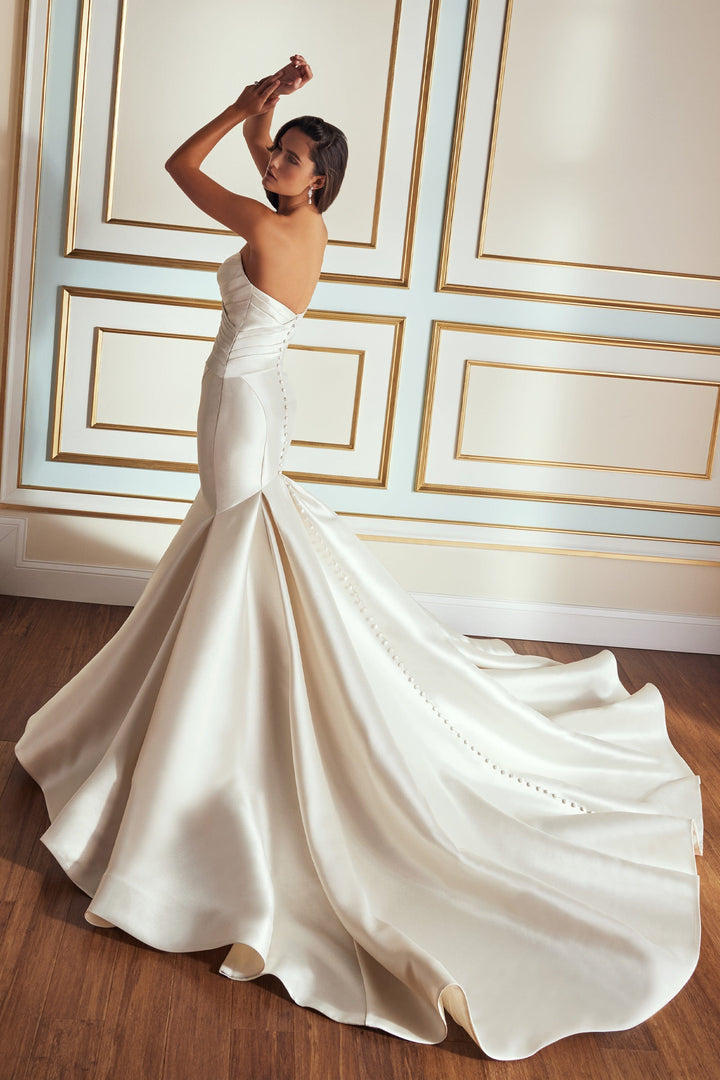 Martin Thornburg: MT5104 - Flannery sample sale trumpet wedding dress side view
