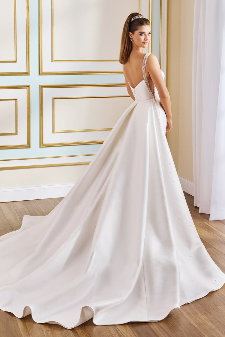 Martin Thornburg MT9105 Calla fitted  wedding dress with overskirt back view