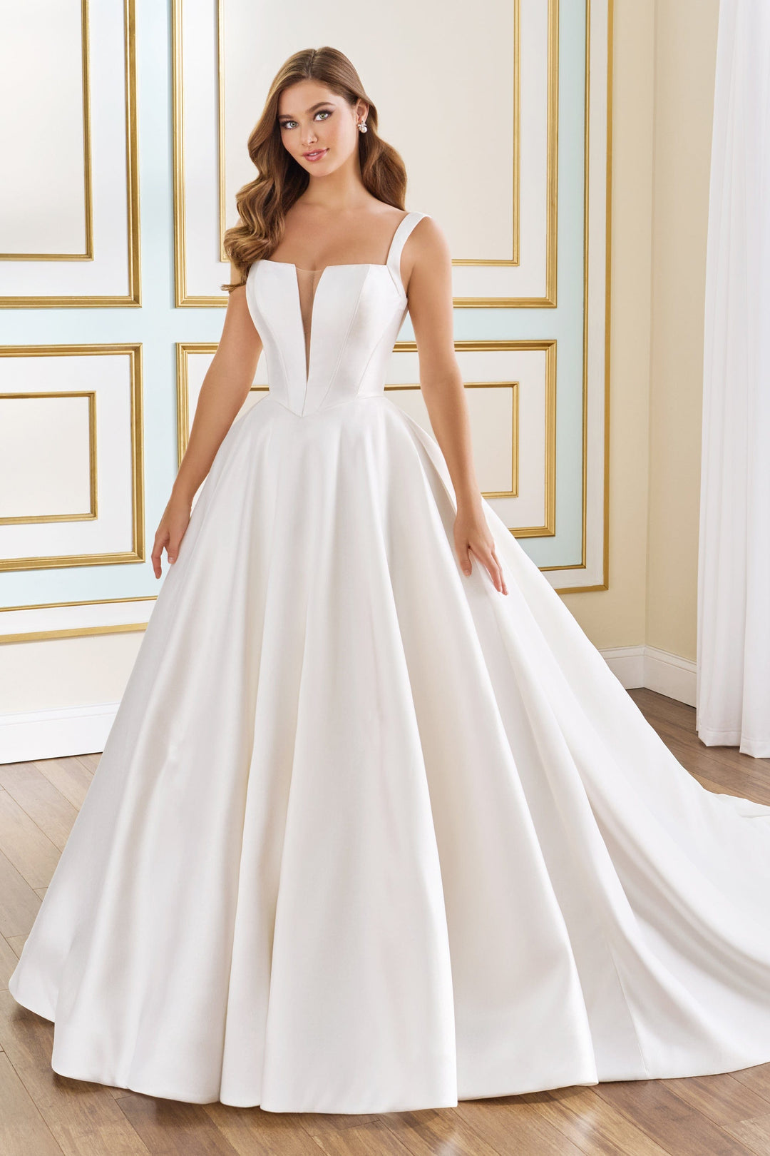  Martin Thornburg MT9106MKD Camellia ballgown wedding dress with straps front view