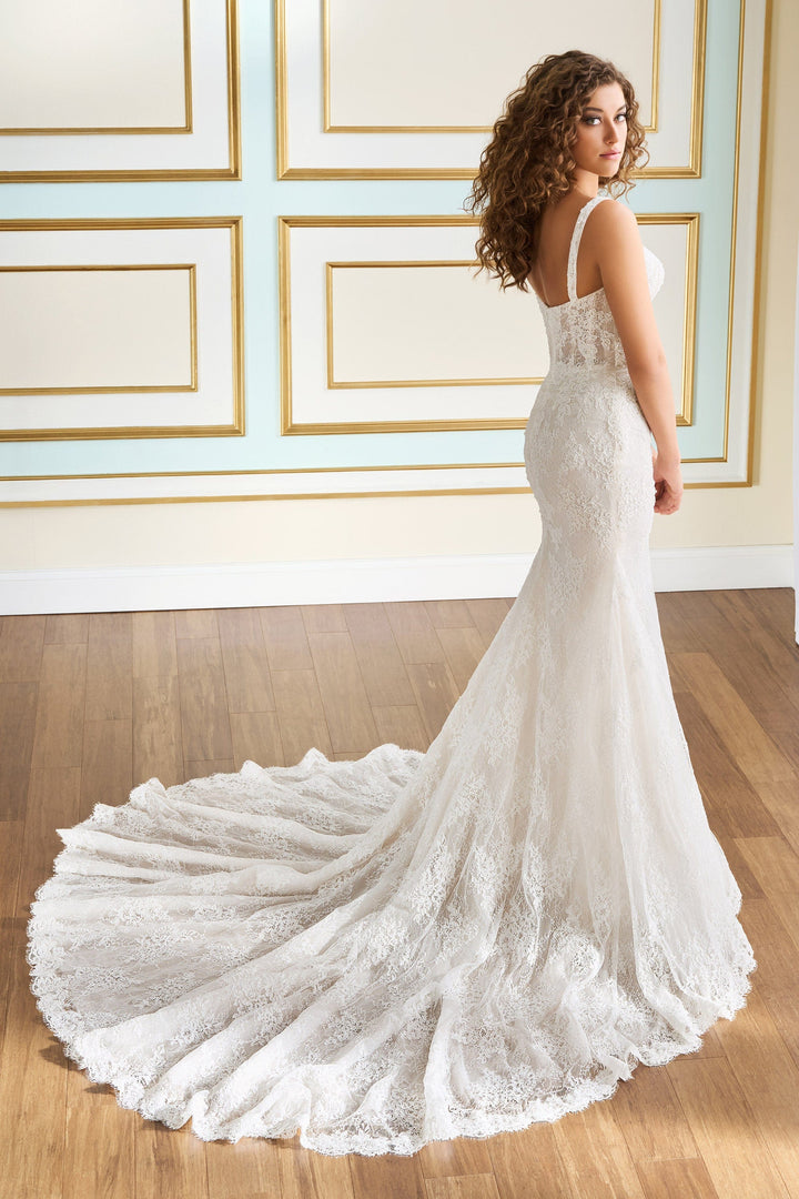 Martin Thornburg MT9109 Orchid sample sale lace wedding dress back view