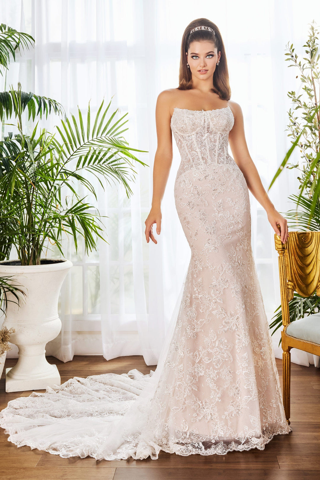 Martin Thornburg MT9114 Marigold sample sale lace wedding dress front view