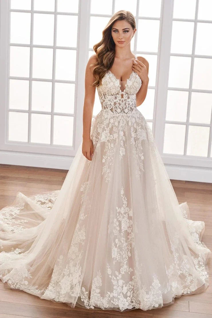 champagne color bridal dress Ophelia Colorful Champagne Gold Wedding Gown with corset A-line body