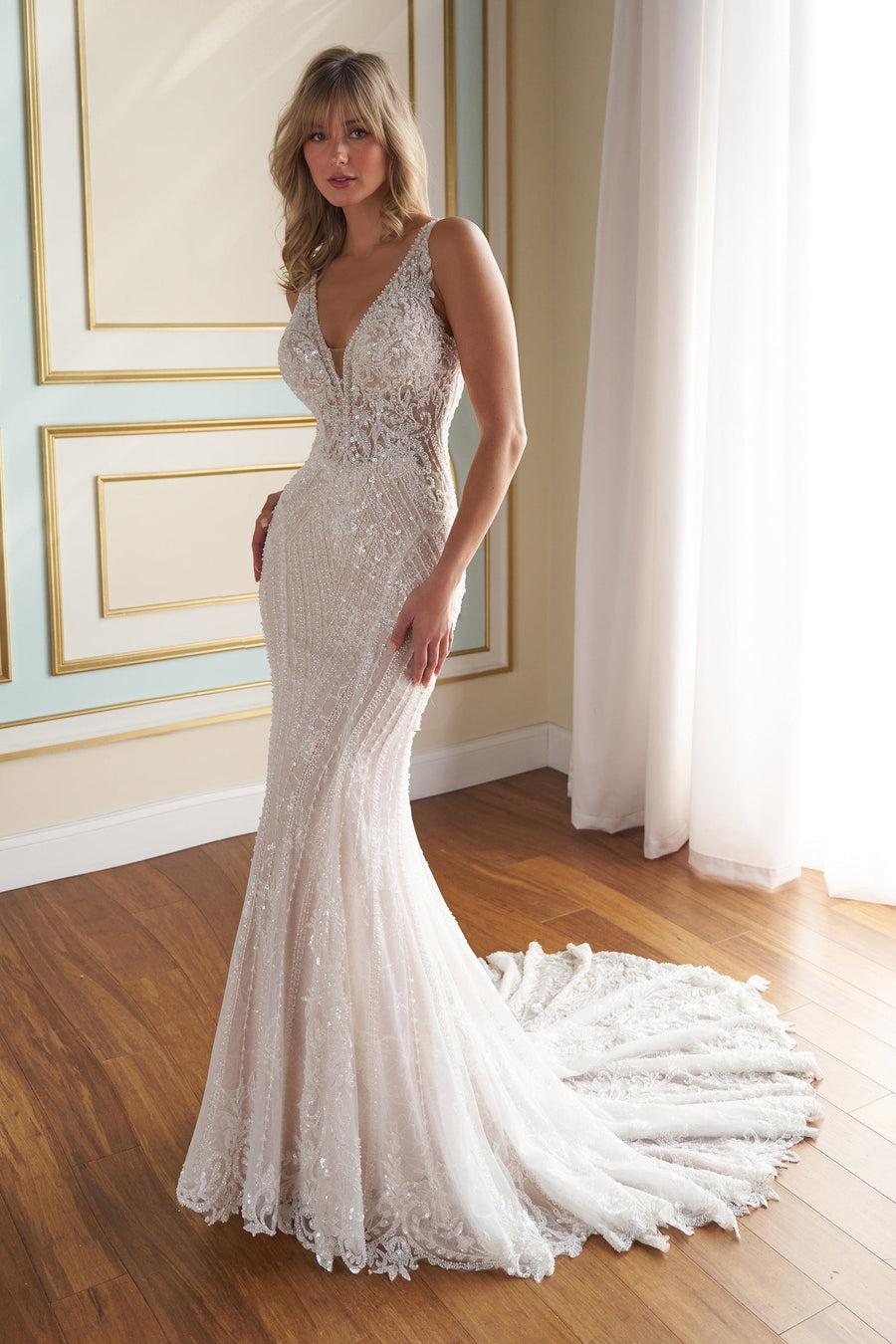 Martin Thornburg Wedding Dress 0 / Diamond White/Champagne Martin Thornburg: MT5120 - Adriare’