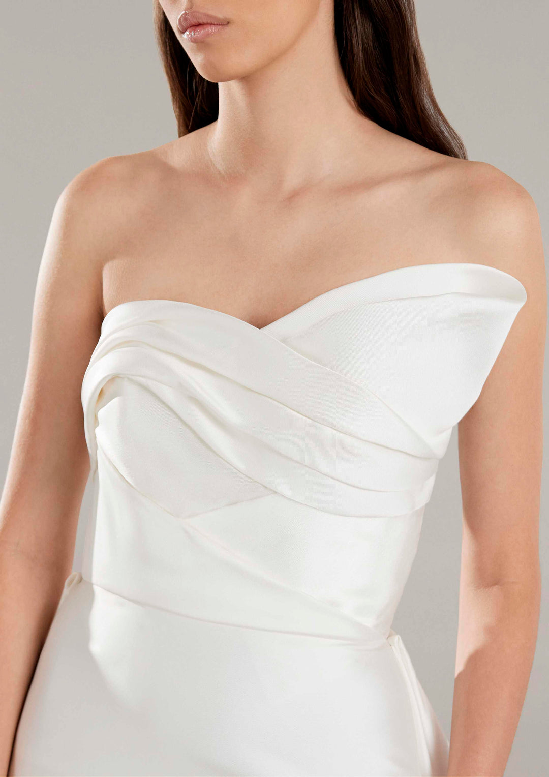 Pronovias Arya strapless mermaid wedding dress front details view