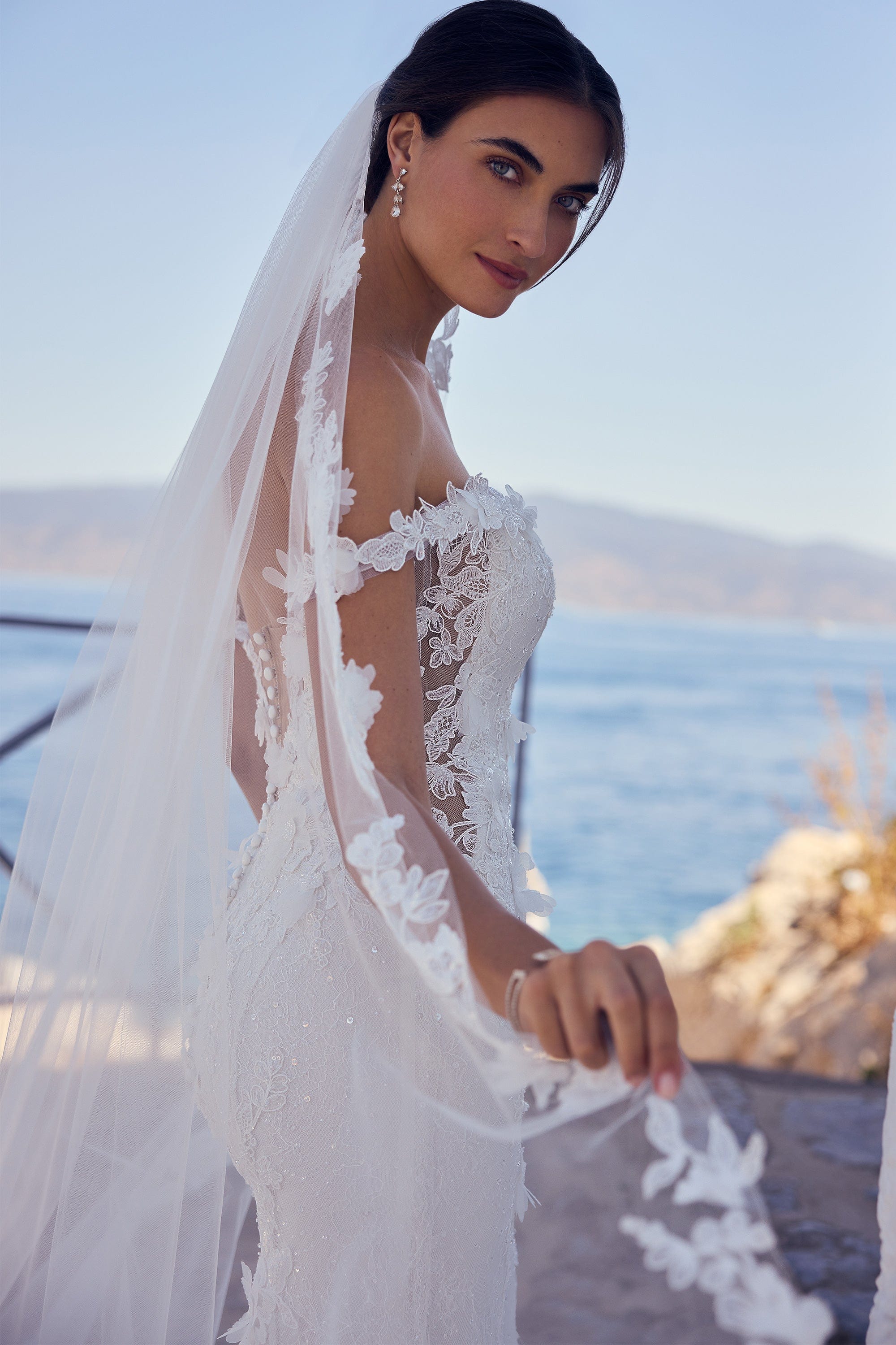 Sophia Tolli: Y3194VEIL - Ebony – Camellia Wedding Gown | Bridal