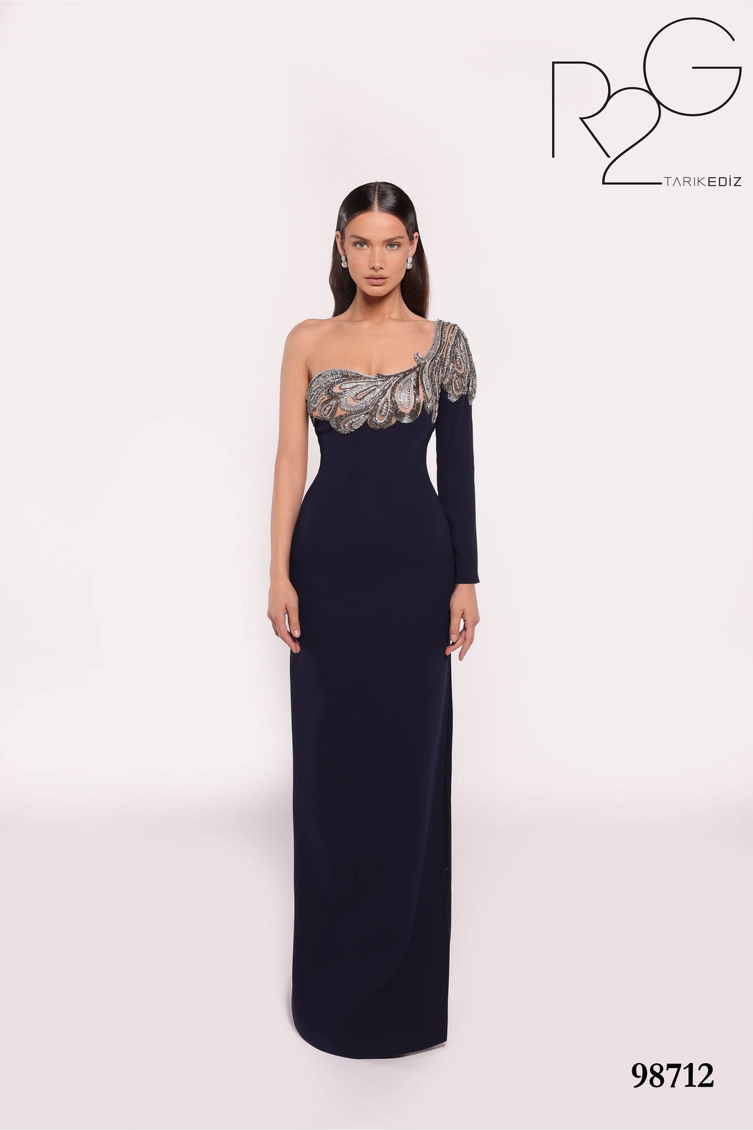 Tarik Ediz Evening Dress 0 / Navy Tarik Ediz: 98712