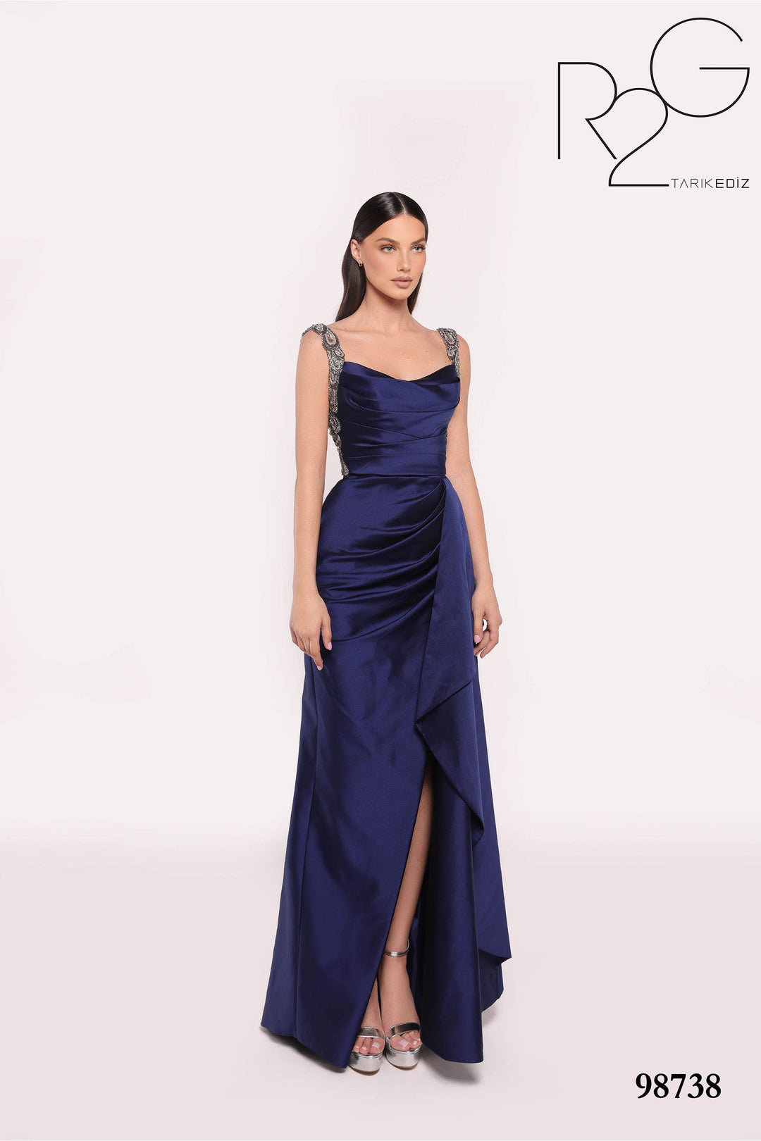 Tarik Ediz Evening Dress 0 / Navy Tarik Ediz: 98738