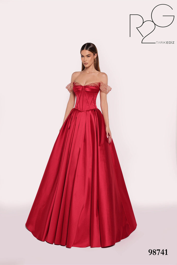 Tarik Ediz Evening Dress 0 / Hotue Red Tarik Ediz: 98741