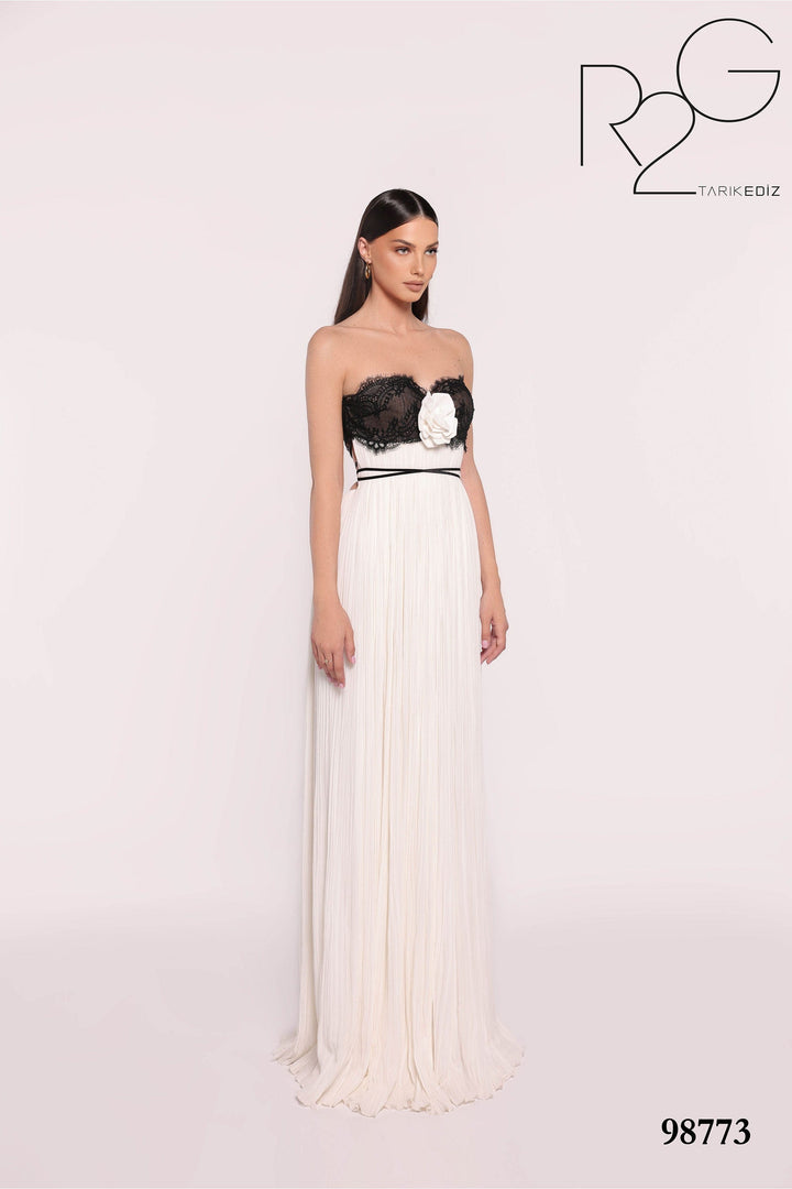 Tarik Ediz Evening Dress 0 / Black/Ivory Tarik Ediz: 98773