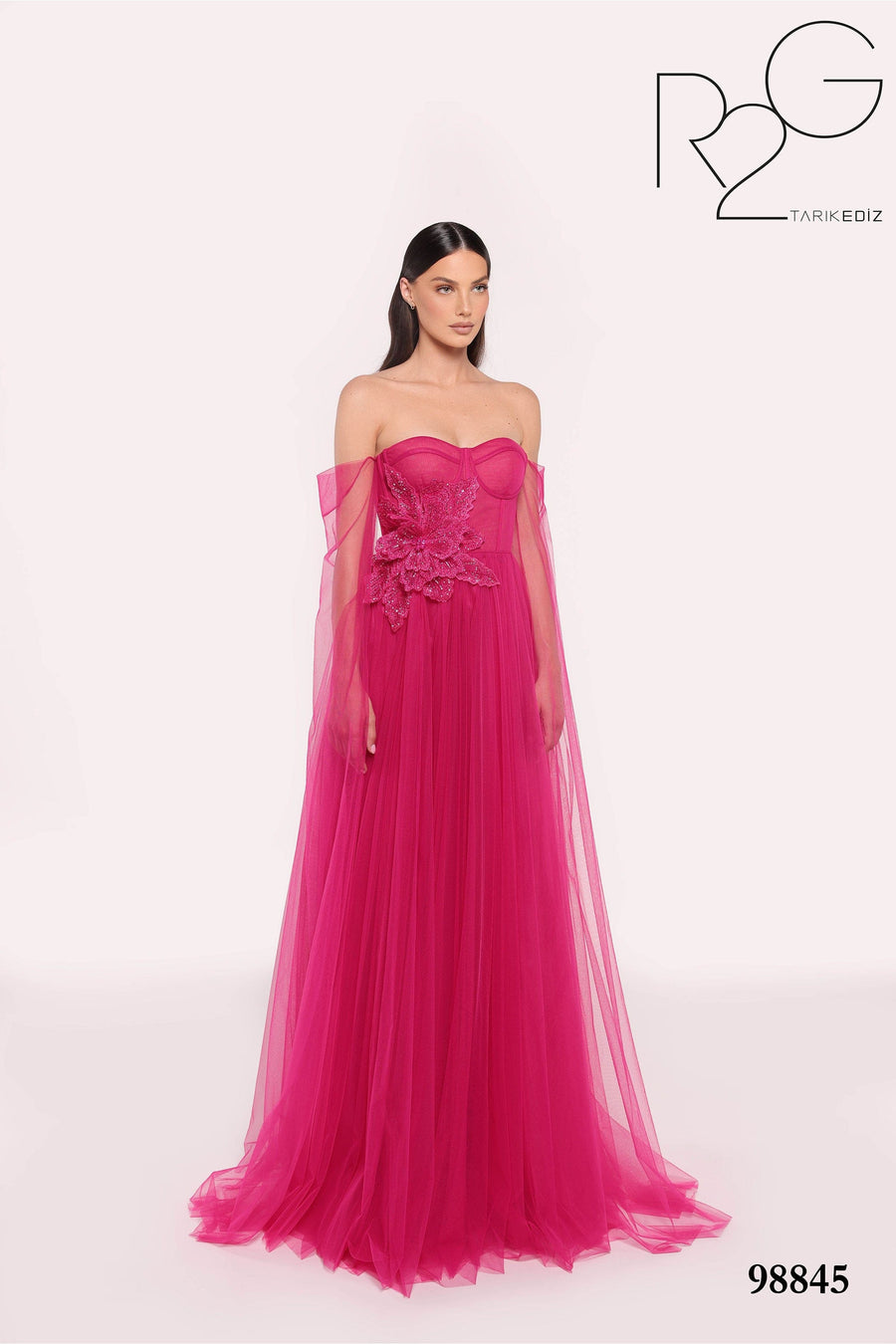 Tarik Ediz Evening Dress 0 / Fuchsia Tarik Ediz: 98845