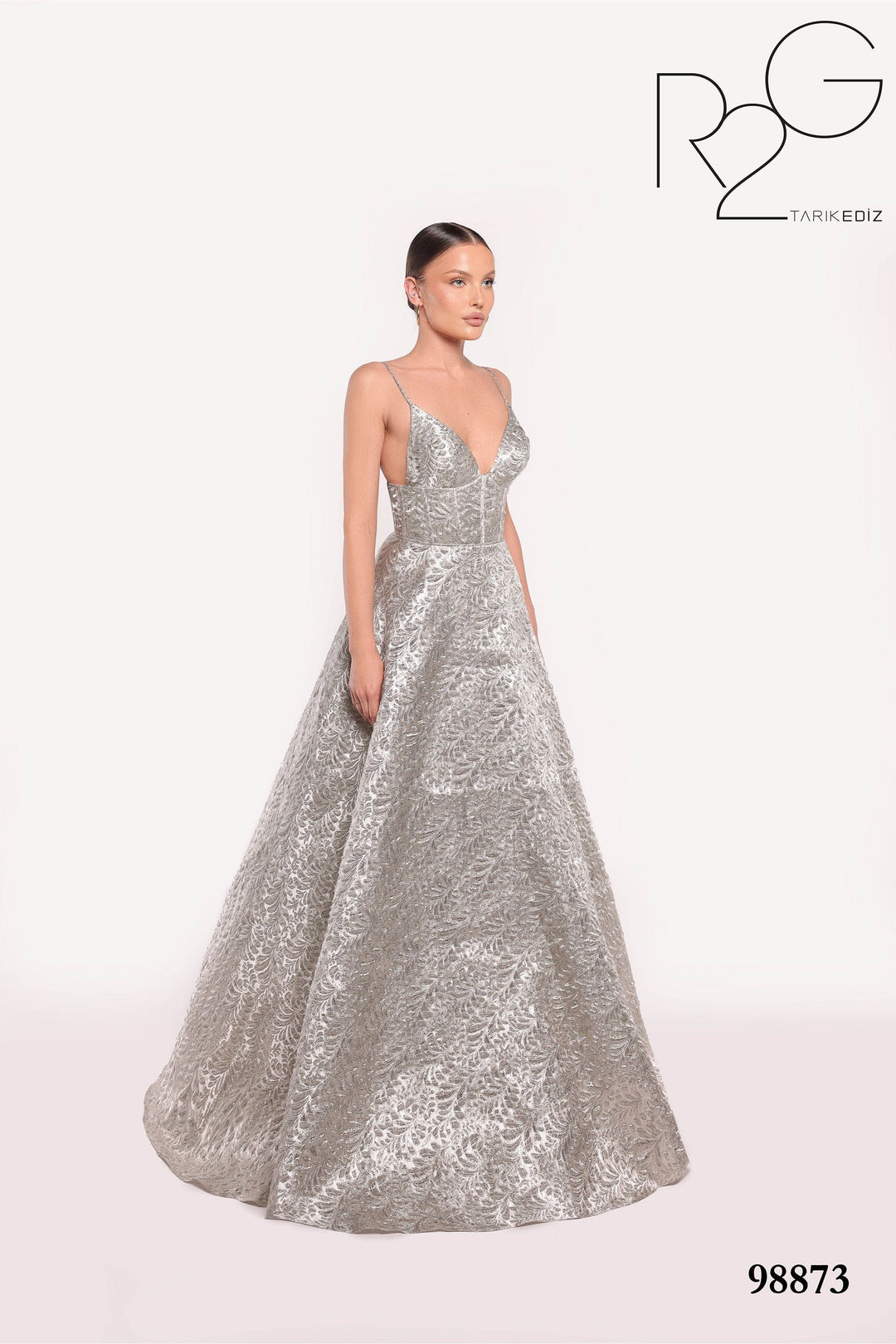 Tarik Ediz Evening Dress 0 / Silver Tarik Ediz: 98873