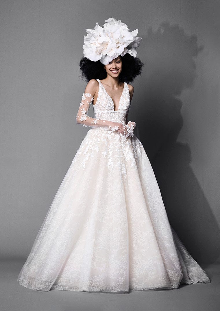 white by vera wang corded lace wedding dress Vera Wang LUCIENNE