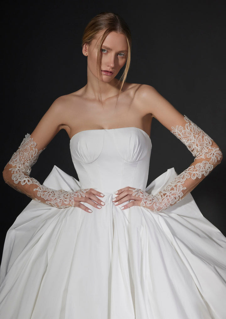 white by vera wang asymmetric pleats wedding dress HAYLEY // Strapless soft ball gown with draped corset bodice and asymmetrically swept floating organza petal skirt with pleated tulle. Photography: @candid_chaser Make-up: @carlyburgessmakeup Location: @bimbadgen Flowers: @flowers_bygrace @VeraWangGang