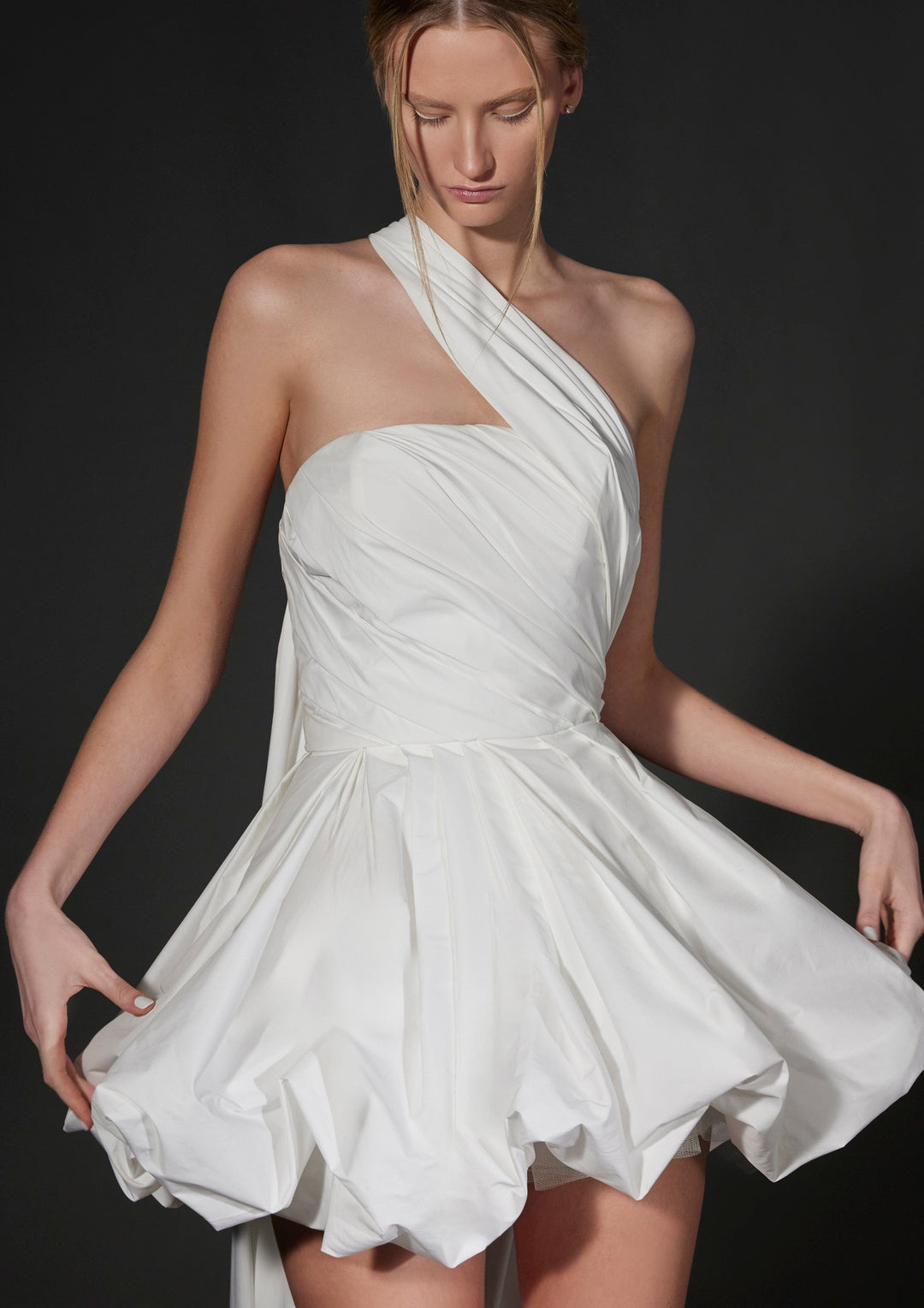 vera wang asymmetrical dress Alice Asymmetric Pleated Hem Sleeveless Dress in Lightweight Blend XL