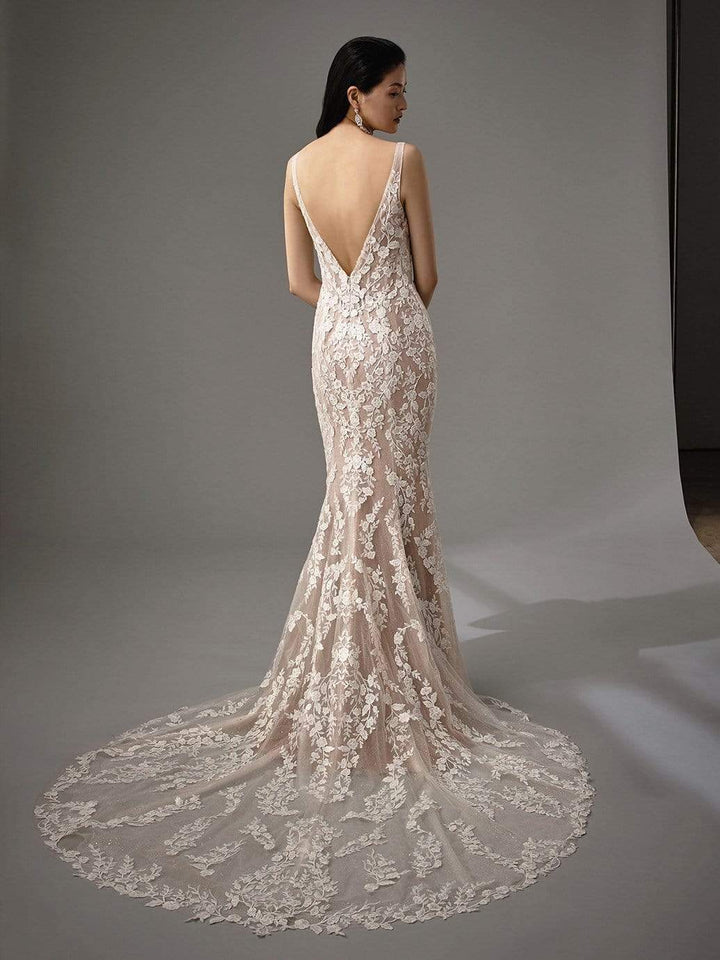 Blue by Enzoani Mirinda sample sale fitted dress back details view