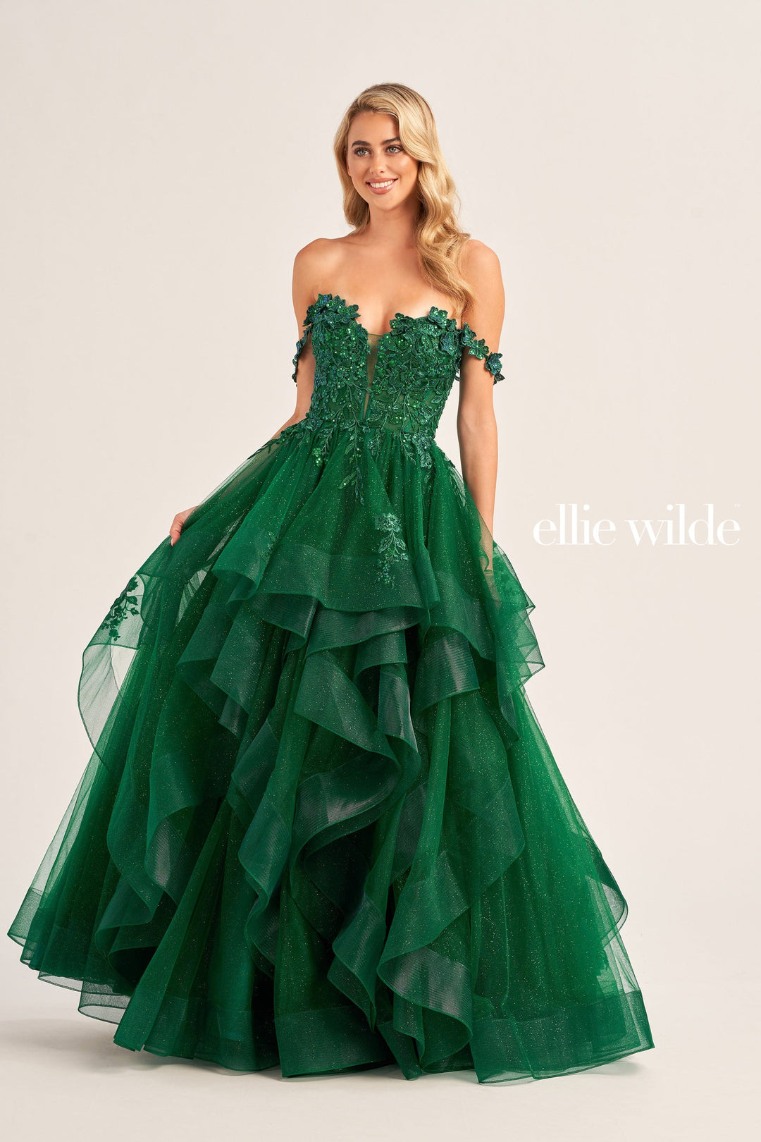 Wrap Dress Emerald Green Spring Dress Mon Cheri Ellie Wilde (EW36094) SPRING 2025 Wrap Dress Emerald Green Spring Dress Mon Cheri Ellie Wilde (EW36094) SPRING 2025
