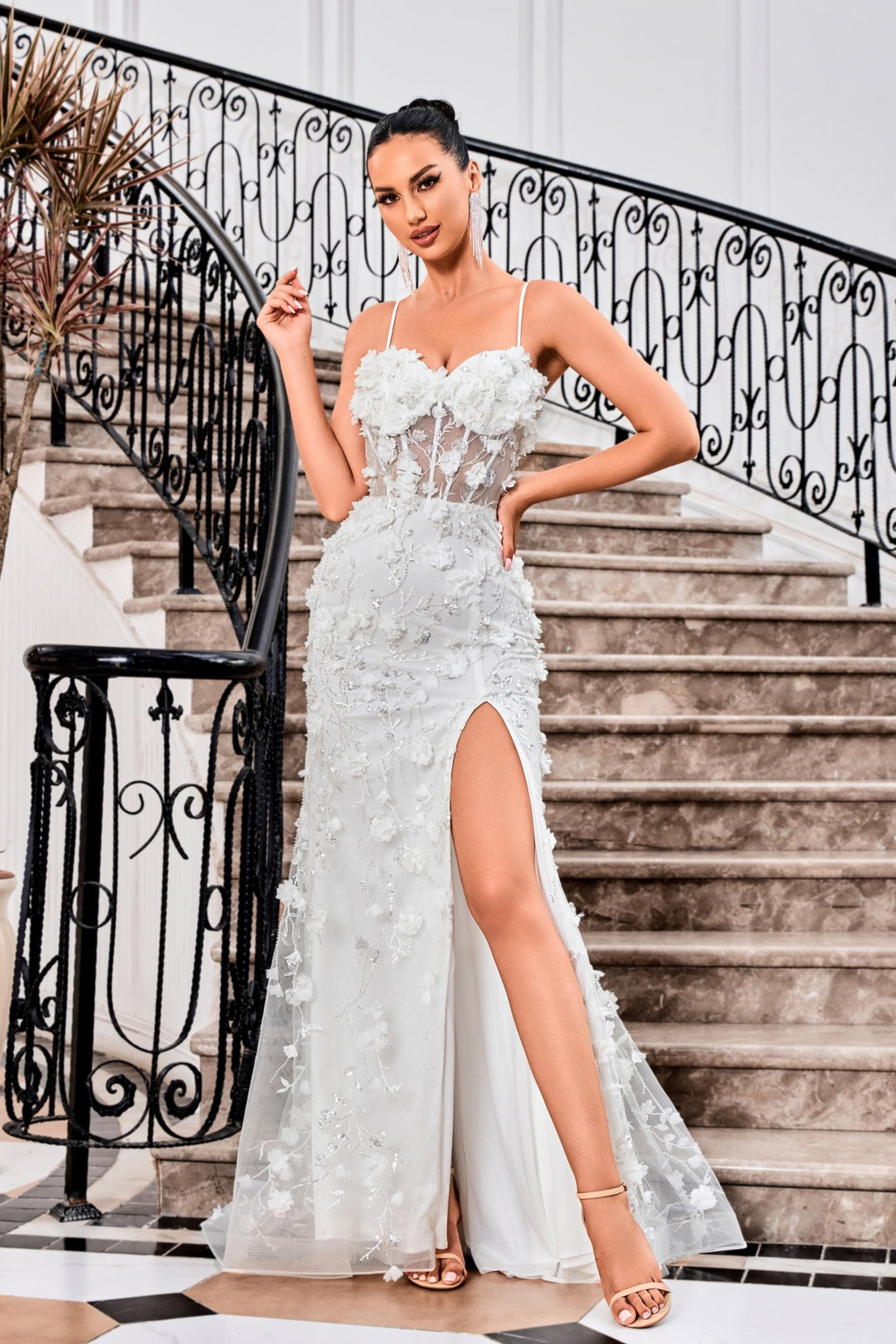 evening dress stores toronto A-line draped evening dress