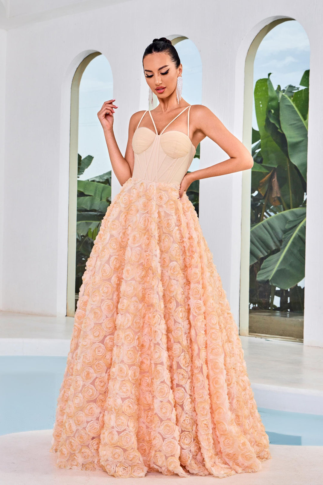 Jadore Evening Dress 4 / Orange Peach Jadore: J24027