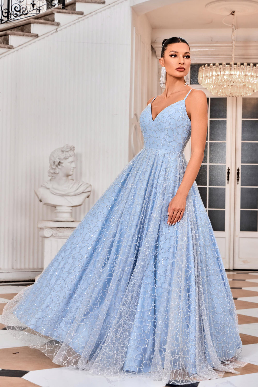 Jadore Evening Dress 4 / Light Blue Jadore: J24032